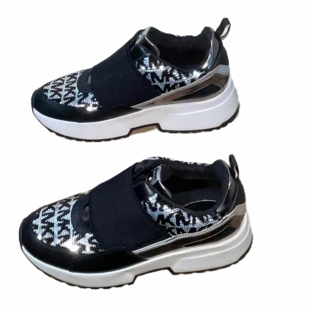 Michael Kors Cosmo Logo Sequined Slip on Sneakers. Size 8.5 EUC - Picture 9 of 14